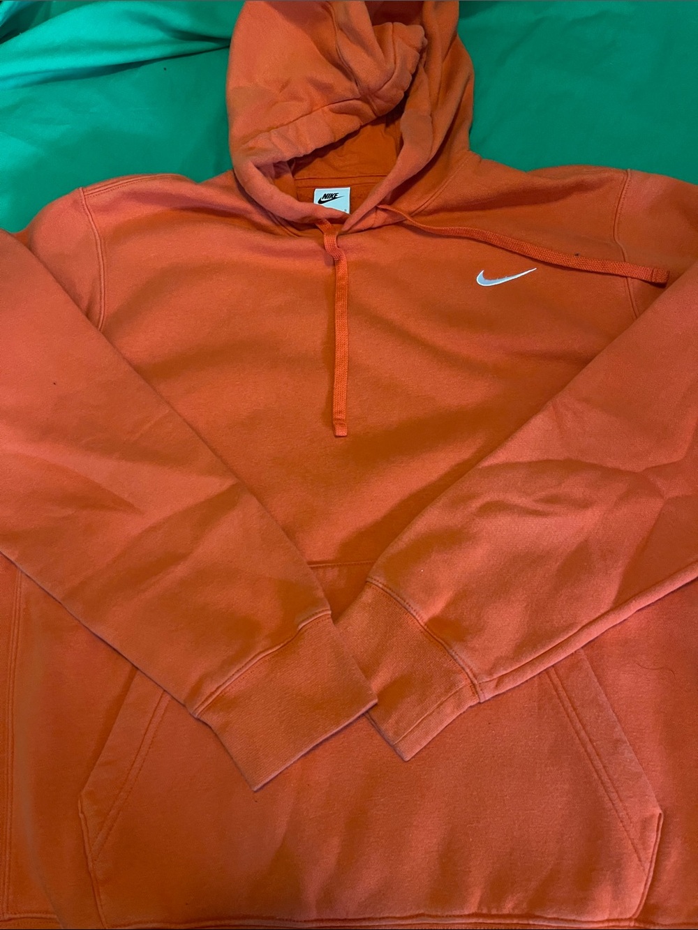 Nike Orange Hoodie with White Swoosh